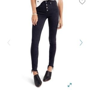 Used 9 Madewell black skinny jeans with fray